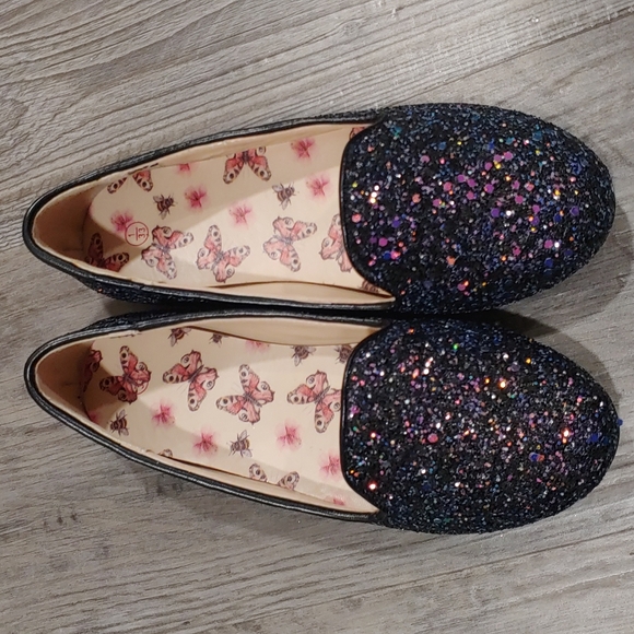 Sparkly Black Flats Size 1 - Picture 1 of 5